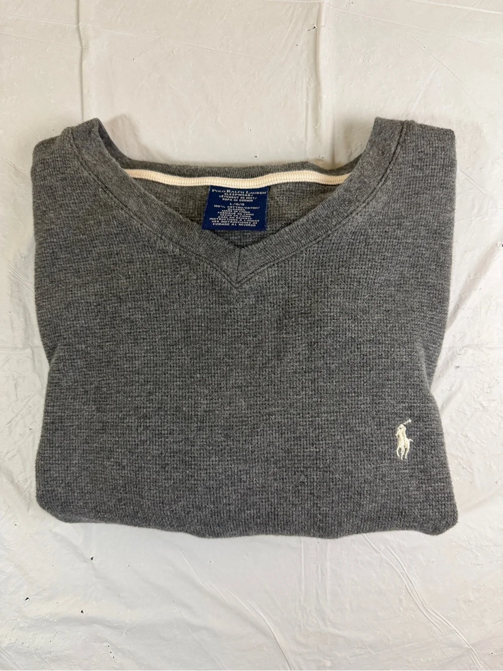 Polo by Ralph Lauren Men’s Gray V-Neck Knit Sweater